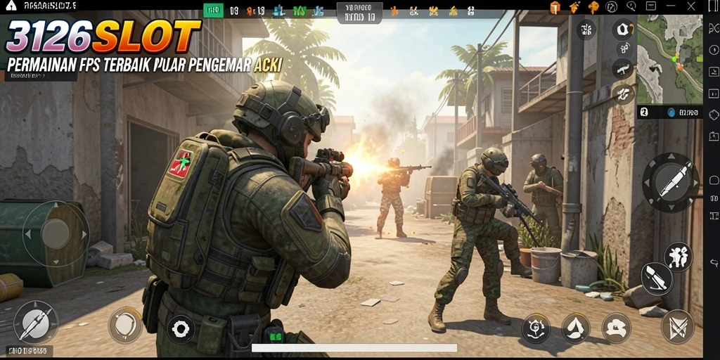 Menampilkan aksi menembak seru di gameplay 3126SLOT.
