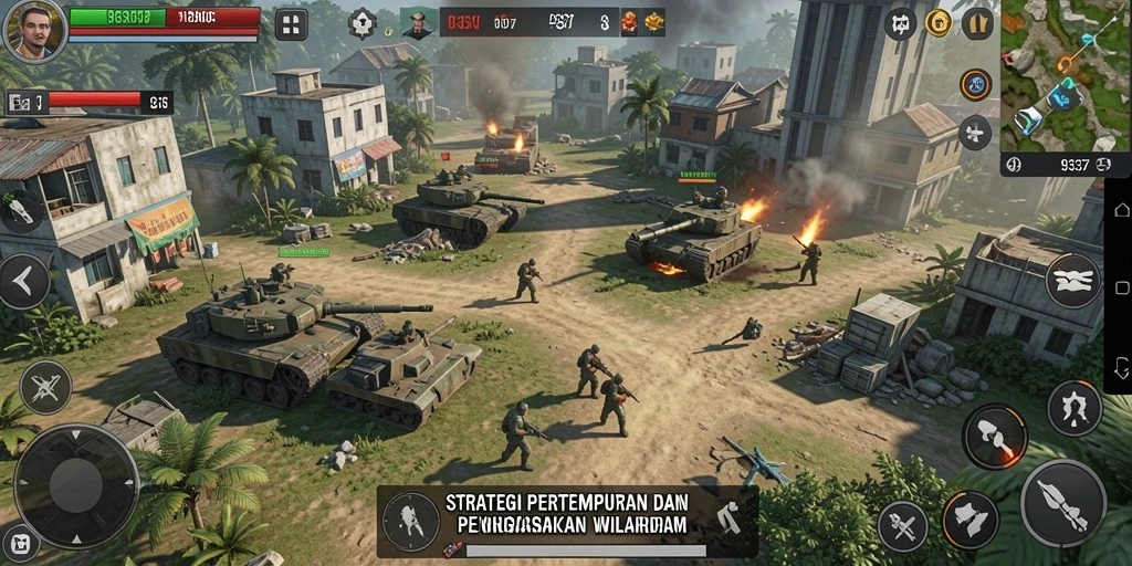 Screenshot dari gameplay <strong>93337</strong> yang menampilkan strategi pertempuran yang intens.