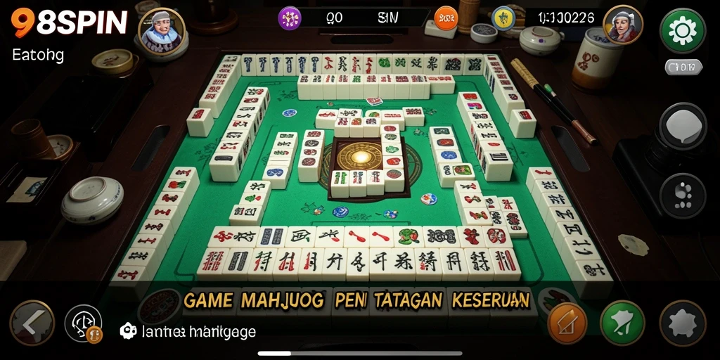 Tampilan gameplay menarik dari 98SPIN yang menampilkan ubin Mahjong.