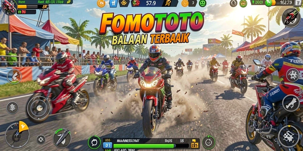 Gameplay seru FOMOTOTO di trek motor yang menantang.