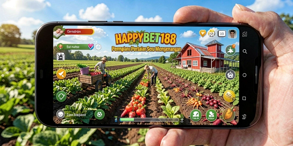 Tampilan gameplay menarik dari HAPPYBET188 yang menunjukkan momen bertani yang seru.