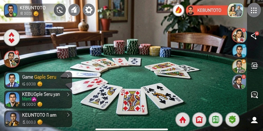 Tampilan menarik gameplay KEBUNTOTO dalam permainan Gaple.