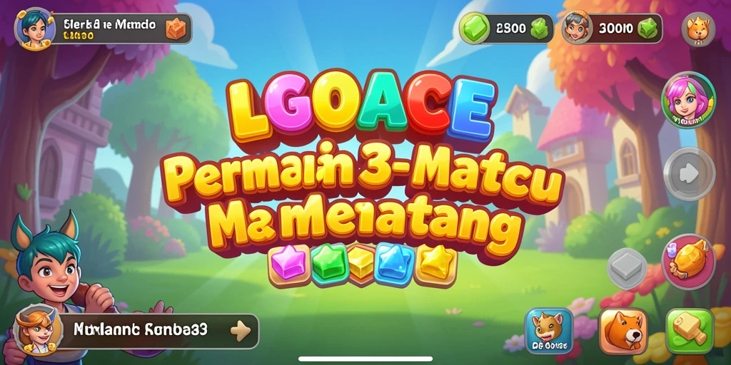 Screenshot LGOACE menampilkan gameplay menarik dan penuh warna di dunia Match-3.