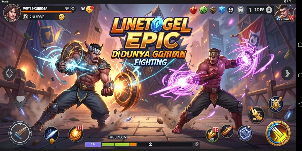Tampilan gameplay pertarungan di LINETOGEL yang menarik dan penuh aksi.