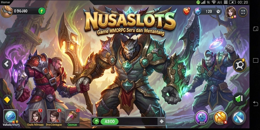 Screenshot gameplay NUSASLOTS dengan aksi seru di dunia MMORPG.