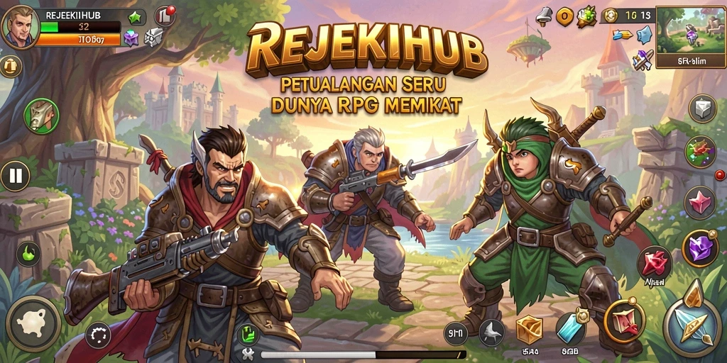 Tampilan gameplay seru dari REJEKIHUB yang penuh aksi RPG.