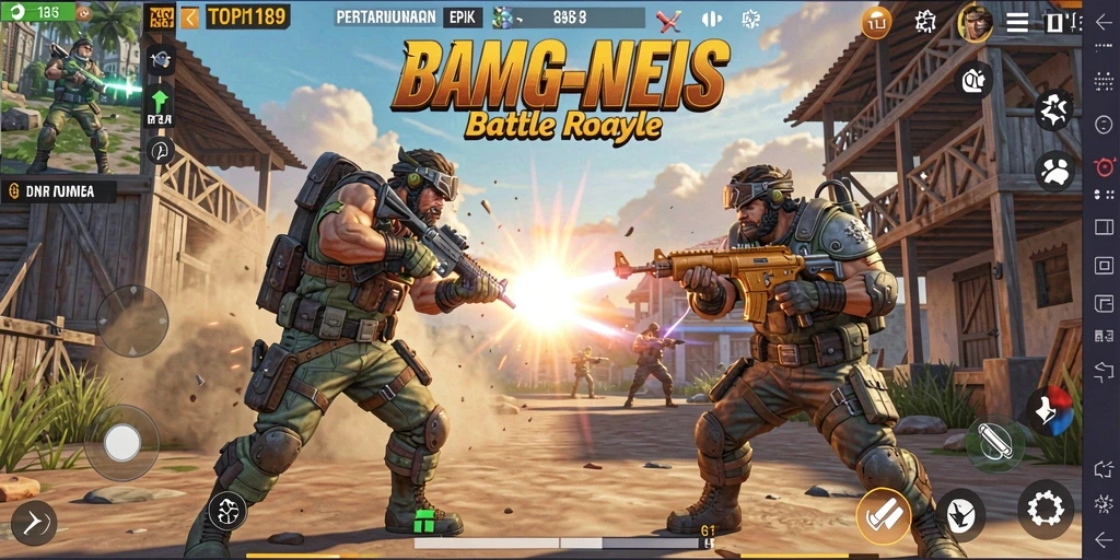 Gameplay seru dan ketegangan dalam pertarungan Battle Royale.