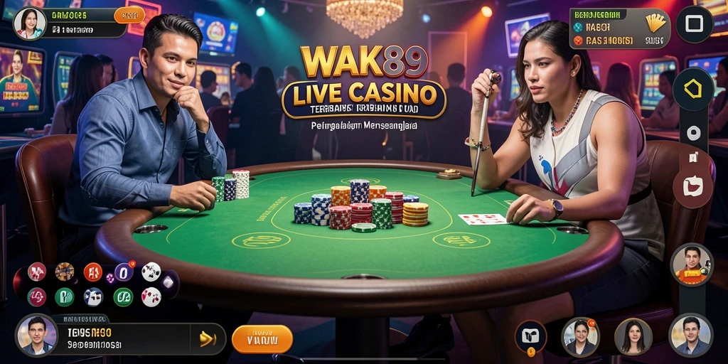 Tampilan gameplay menarik dari aplikasi Live Casino WAK89.