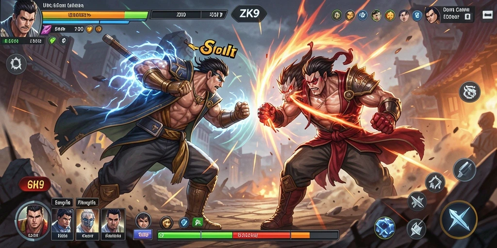 Tampilan gameplay ZK9 yang mendebarkan dengan aksi pertempuran yang intens.